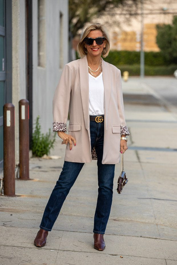 Our Beige Blazer Styled With Two Tops – Just Style LA