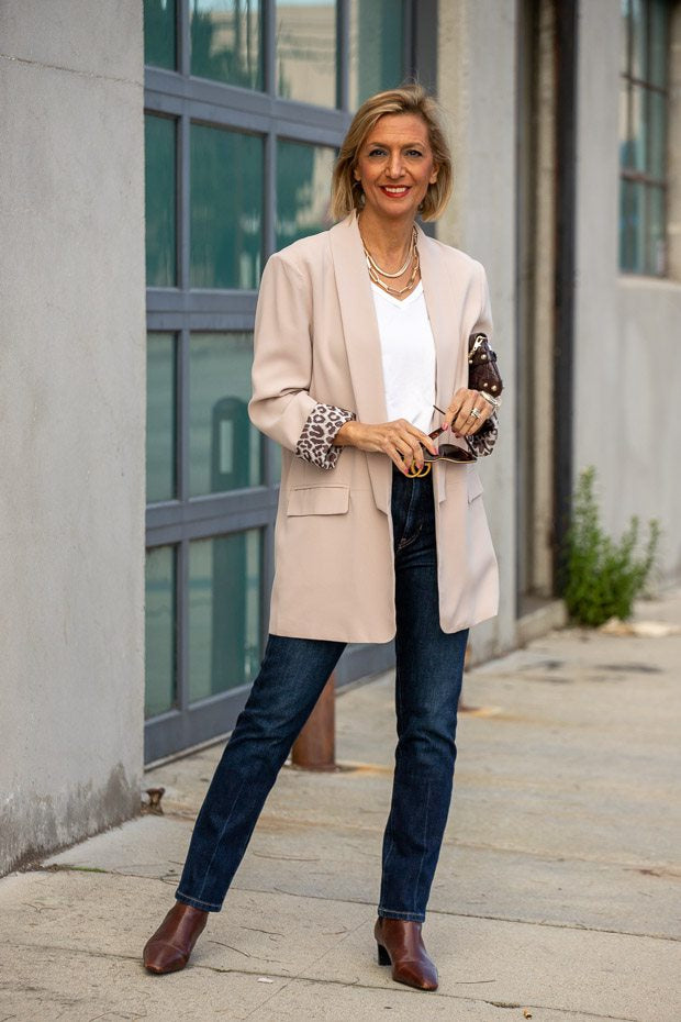 Our Beige Blazer Styled With Two Tops – Just Style LA