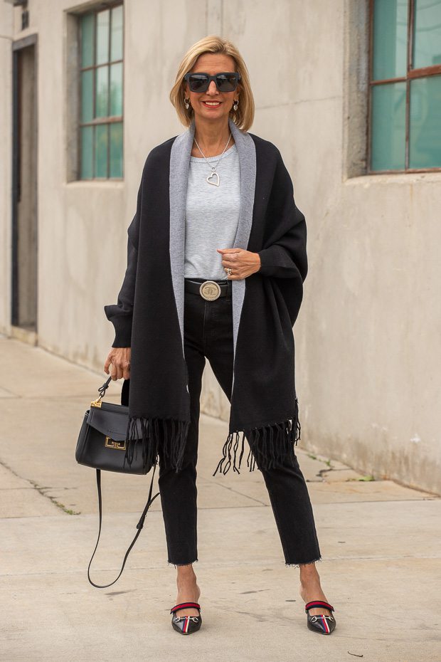 Our New Black And Gray Shrug Cardigan With Fringe – Just Style LA