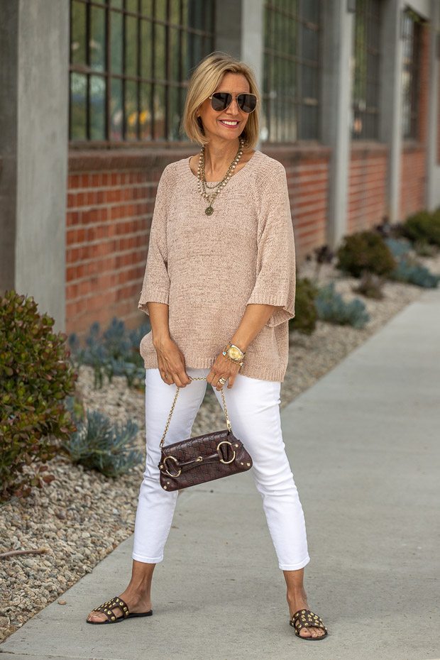 Denim Cargo Vest And A Neutral Sweater – Just Style LA
