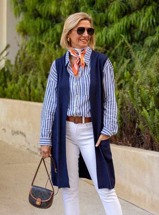 Denim Blue And White Stripe Button Down Shirt – Just Style LA
