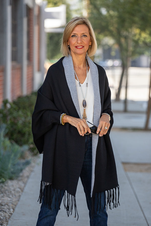 A New Look with Our Black Gray Shrug Cardigan – Just Style LA