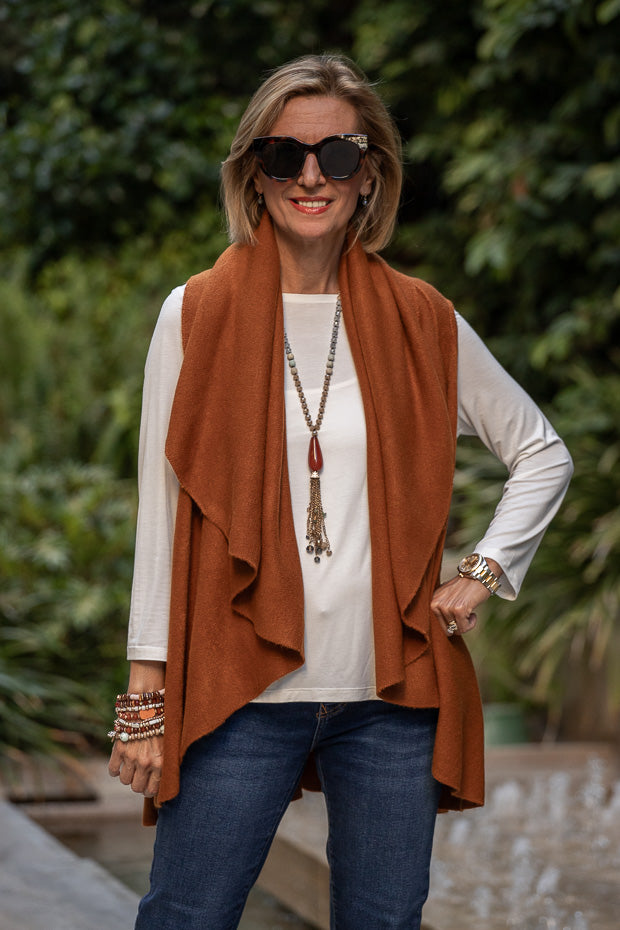 Cinnamon Is The New Color In Our Women's Cape Vest Selection – Just ...