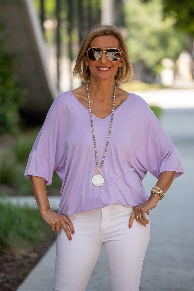 Lavender And White Tops For A Ladies Spring SummerOutfit – Just Style LA