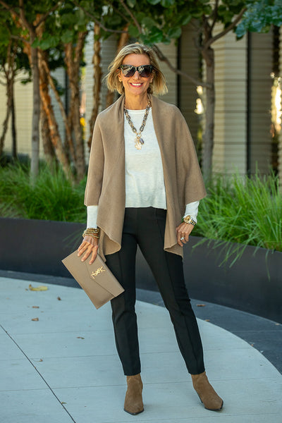 Mocha Cape Vest Styled With Beautiful Accessories – Just Style LA
