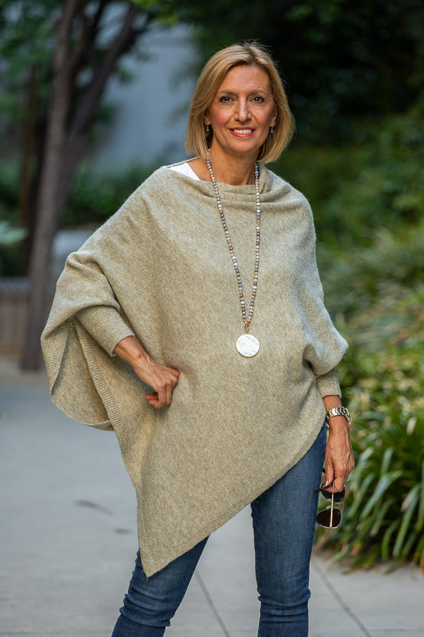 Our New Sage And Baby Blue Pull On Ponchos With Sleeves – Just Style LA
