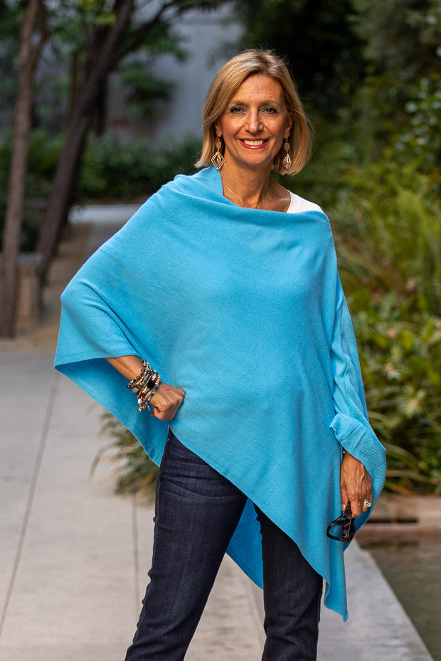 Two Beautiful Blue Ponchos For Women – Just Style LA