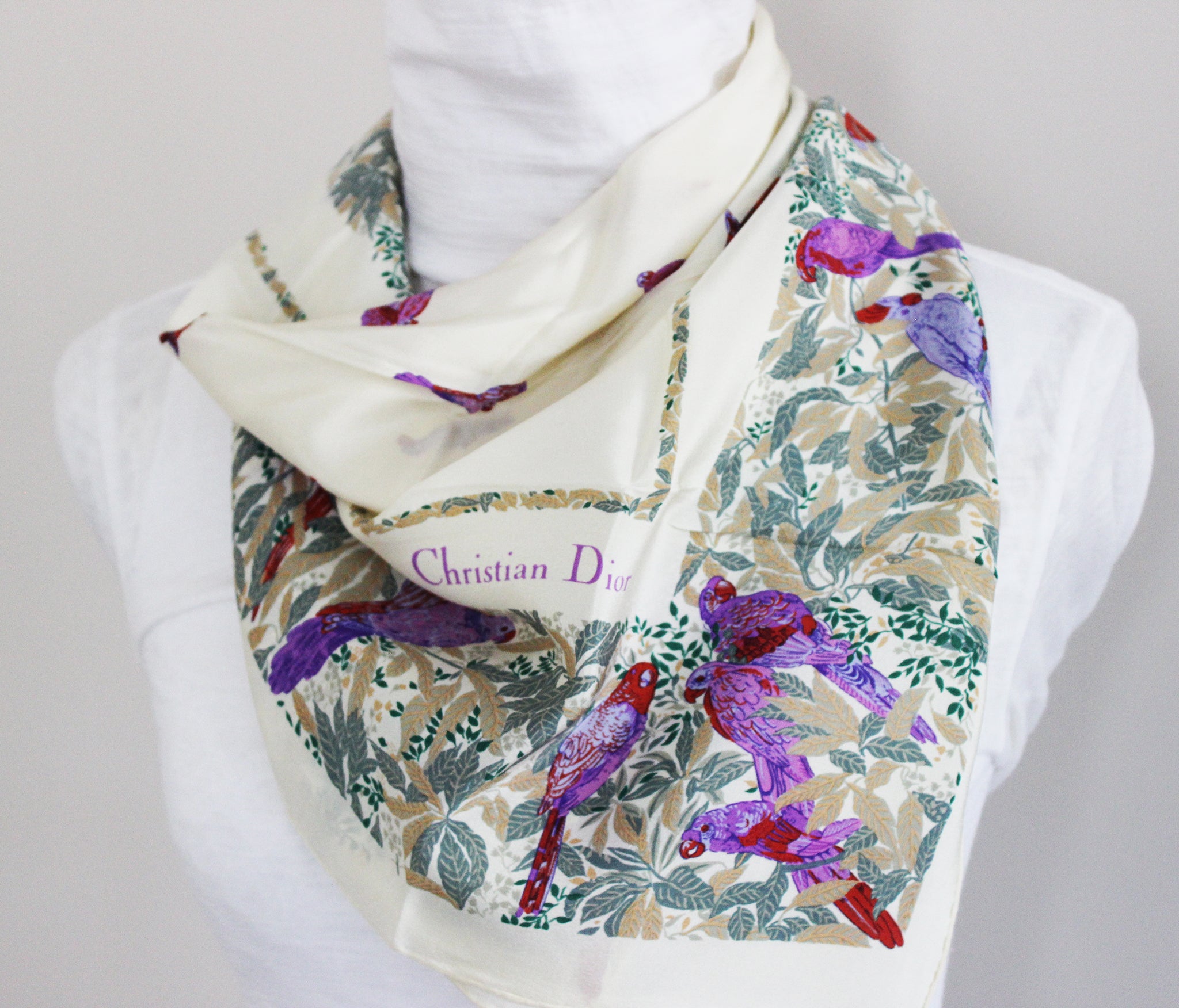 Étoile de Voyage 90 Square Scarf White Multicolor Silk Twill  DIOR