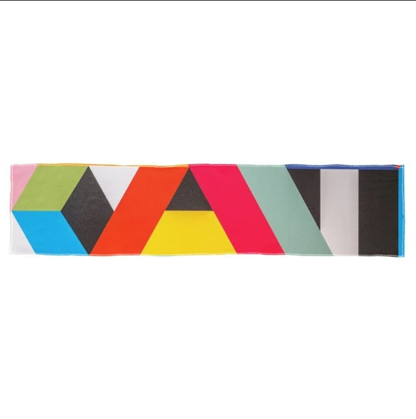 Multi-coloured Abstract Paris Chiffon Scarf - Long