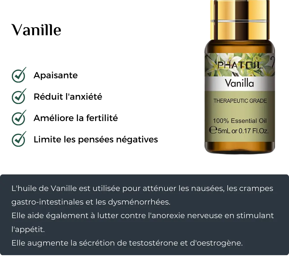 Vanille - PHATOIL-Huile Essentielle pour sexuellement, 10ml, pour