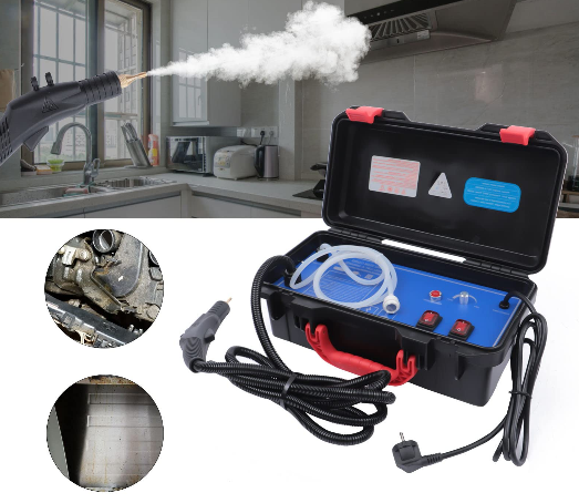 Pulitore a vapore ad alta temperatura, 220 V, 3000 W, rimuove le macchie di pavimenti, tappeti, tende, sedili auto, cucine, cimici, bagni, ecc.