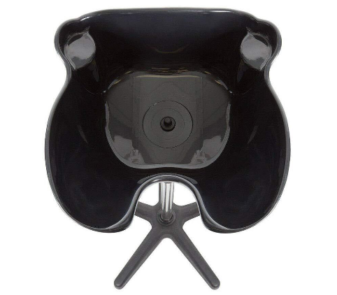 Lavabo mobile per parrucchiere, nero Lavabo inverso con altezza e angolo regolabili, con tubo di scarico (48 x 50 cm)