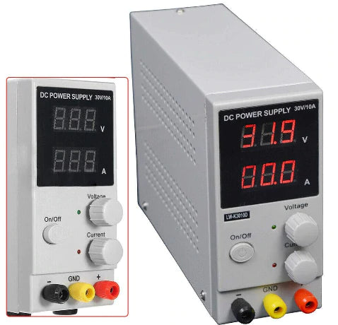 Alimentatore da laboratorio, 0-30V 0-10A DC regolabile con display a LED