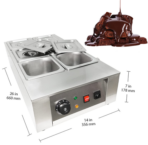 Creatore di cioccolato con controllo della temperatura 0-80 ℃ Fonditore di cioccolato con 6 serbatoi