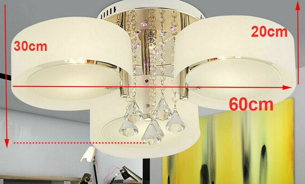 E27 LED 3/5 fiamma luce dimmerabile di cristallo a soffitto, pendente, moderno