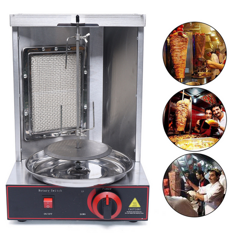 Macchina per grill Shawarma a gas GPL in acciaio inossidabile Macchina per kebab Griglia per barbecue Gyros Grill