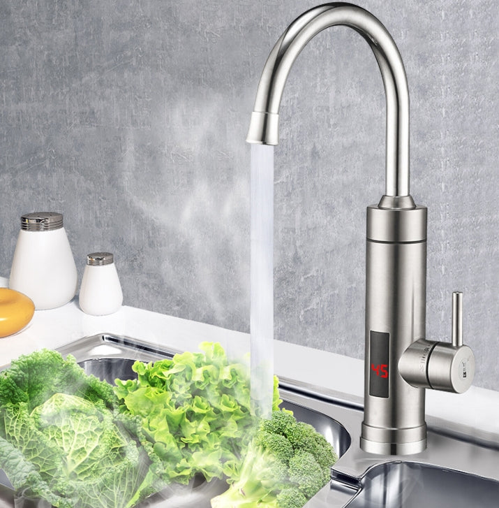 3000 W 360° rubinetto elettrico con display digitale a LED, girevole a 360°, rubinetto da cucina per bagno e cucina istantaneo