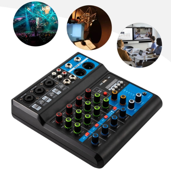 Mini mixer audio 5 canali 48 V ,Consolle audio stereo,mixer USB Bluetooth mixer Live Studio audio,per riprese professionali feste sul palco KTV
