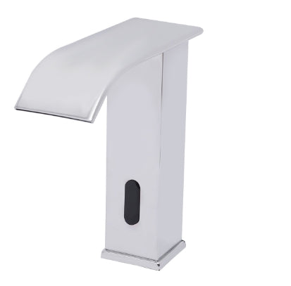 Rubinetto con sensore a infrarossi, rubinetto per lavabo senza contatto da bagno per cucina, WC rubinetto automatico (argento)