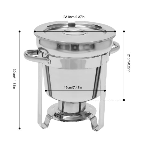 Serbatoio termico a buffet con coperchio,Set per buffet,in acciaio inox, 7 l,per catering, buffet e feste