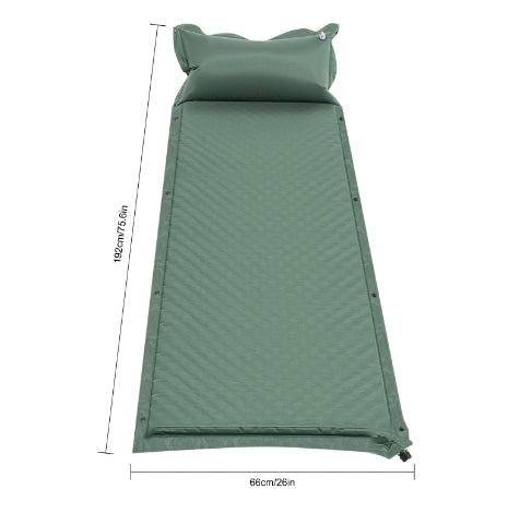 Materasso ad aria autogonfiabile,in spugna elastica,autogonfiabile,per campeggio all'aperto, zaino (verde)