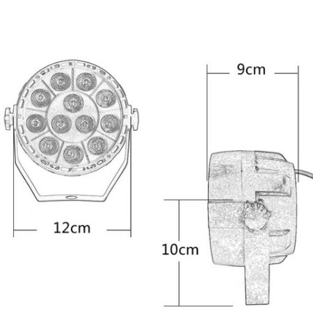 36W Illuminazione da Palcoscenico,lampada da scena a 7 canali,12 luci LED RGB da 3 W,per palcoscenico,feste, matrimoni, bar,club