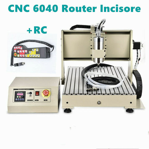 Macchina per incidere 1500 W - 3 assi 6040 VFD - Fresatrice per incisione,router USB + ruota manuale