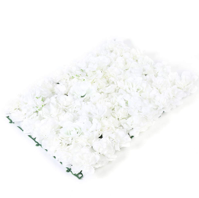 20 pannelli da parete di fiori artificiali in seta, decorazione da parete, 40 x 60 cm (bianco)