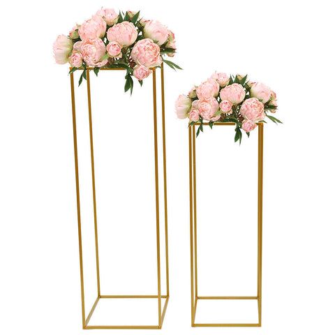 2 supporti moderni per piante in metallo, per matrimoni, 80 cm + 100 cm, supporto per fiori, per feste di nozze