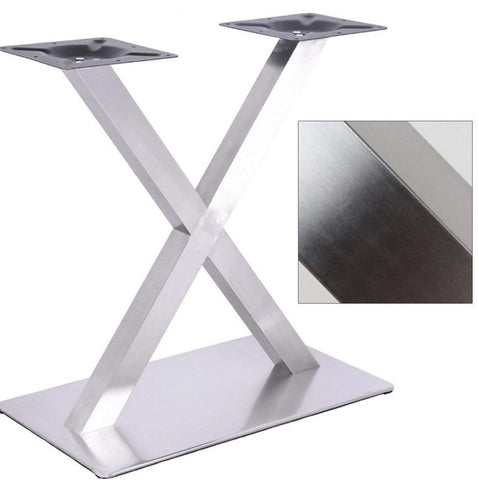 Gambe per tavolo in acciaio inox, a forma di X, set di 2 piedini per tavolo fai da te, 72 cm, 1 pezzo