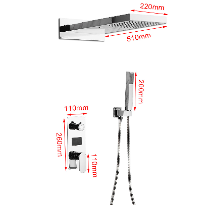 Sistema doccia termostatico set doccia incasso rubinetteria doccia doccia a pioggia argento nuovo