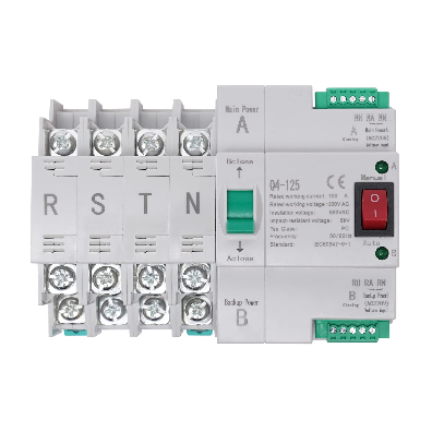 Interruttore di trasferimento Dual Power, interruttore di trasferimento automatico, 100 A, 220 V, 4P, commutazione automatica dell'energia principale e ausiliaria