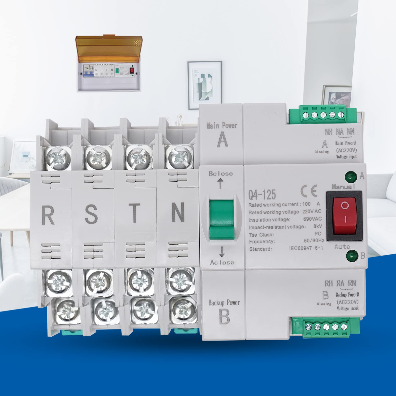 Interruttore di trasferimento Dual Power, interruttore di trasferimento automatico, 100 A, 220 V, 4P, commutazione automatica dell'energia principale e ausiliaria