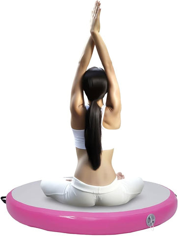 Tappetino da ginnastica rotondo gonfiabile, in PVC, 3,93 pollici, per yoga, palestra, fitness