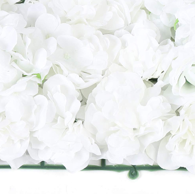 20 pannelli da parete di fiori artificiali in seta, decorazione da parete, 40 x 60 cm (bianco)