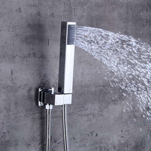 Set doccia da incasso per sistema doccia con soffione in acciaio inox 304 e doccetta, inclusi accessori di montaggio.
