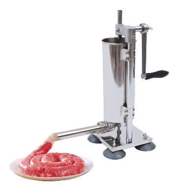 Sausage Stuffer Machine - Riempitrice manuale per salsicce, in acciaio inox, 3 l, verticale, con 4 tubi di riempimento e 4 ventose