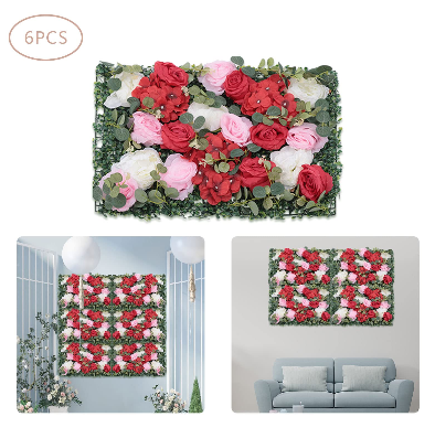 6 pannelli da parete per fiori artificiali, decorazione da parete per giardino, matrimonio, decorazione da parete