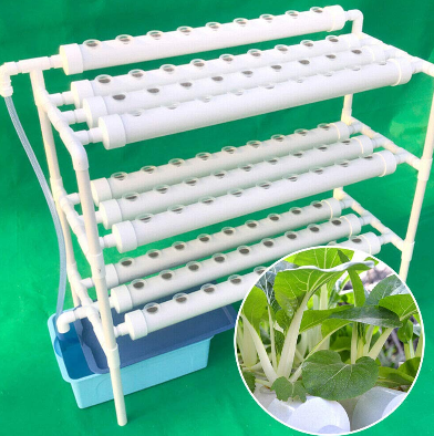 Sistema idroponico - Hydroponico Grow Kit per la coltivazione idroponica di frutta, in PVC, per verdure, insalata, fiori (90 cifre, 10 tubi, 3 strati)