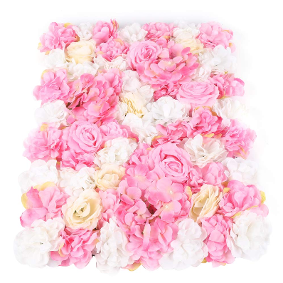 Parete di fiori artificiali, 12 fiori artificiali, per matrimonio, sfondo da parete, 40 x 60 cm, per matrimonio, sfondo per feste, decorazione per la casa, colore: rosa