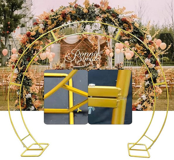 Arco di nozze Arco di palloncini Arco di fiori Arco doppio 2,6 * 2,2 m Arco in metallo Supporto per fondale DIY per matrimoni di compleanno