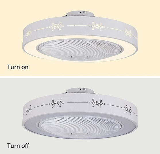 Ventilatore da soffitto a LED con illuminazione e telecomando, 23 pollici, moderno e silenzioso