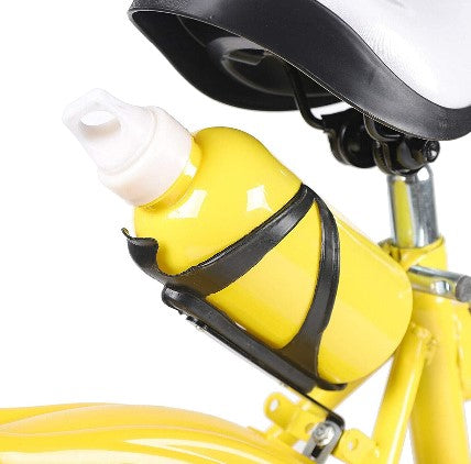 Bicicletta per bambini gialla da 12 pollici con ruote da allenamento, bicicletta per bambini