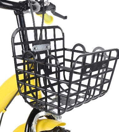 Bicicletta per bambini gialla da 12 pollici con ruote da allenamento, bicicletta per bambini