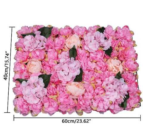 6 pareti di fiori artificiali, 60 x 40 cm