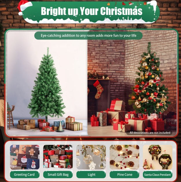 120 cm Albero di Natale Artificiale Decorazione Natalizia in PVC, per Appartamenti