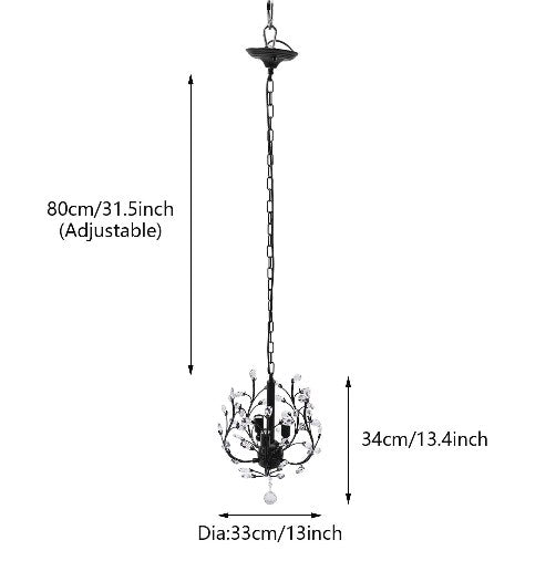 Lampadario a cristalli K9 Lampada da soffitto moderna Lampada a sospensione rustica floreale in metallo per soggiorno camera da letto(senza lampadine)
