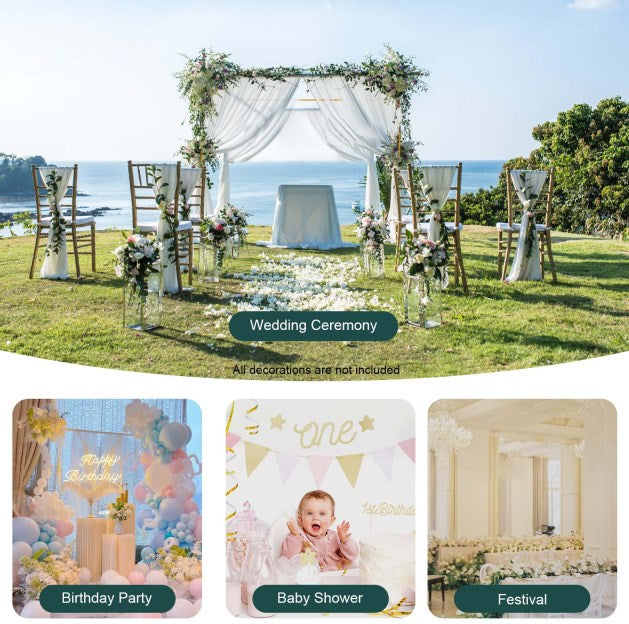 3m x 3m Arco per matrimonio, in metallo, quadrato, decorazione per compleanni