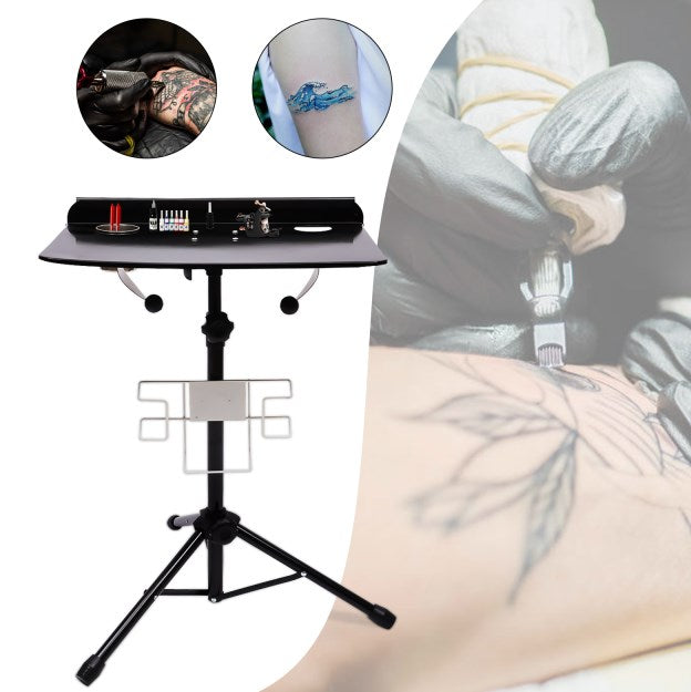 Supporto mobile per tatuaggi, tavolo fisso regolabile, bellezza, parrucchiere, nero