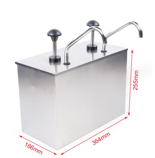 2 dispenser a pompa da 4 l, per salse, per chetchup, in acciaio inox